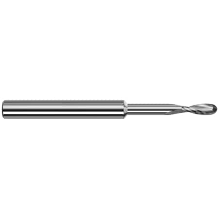 Harvey Tool End Mill for Plastics - 2 Flute - Ball, 0.1250" (1/8), Length of Cut: 3/8" 976308